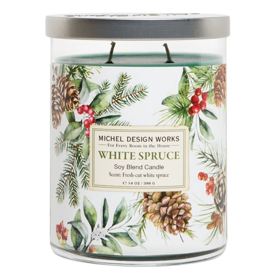 MICHEL DESIGN White Spruce Medium Tumbler Candle