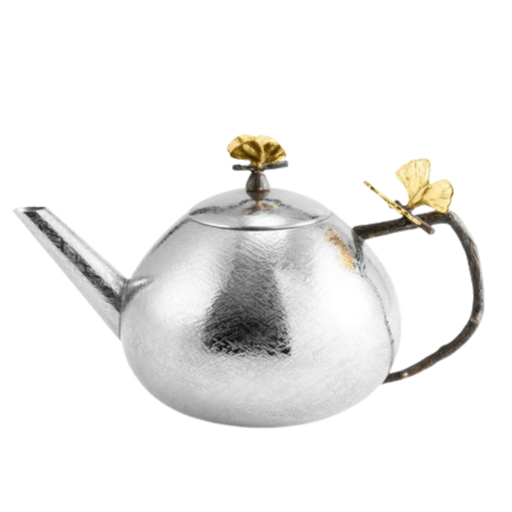 MICHAEL ARAM BUTTERFLY GINKGO ROUND TEAPOT