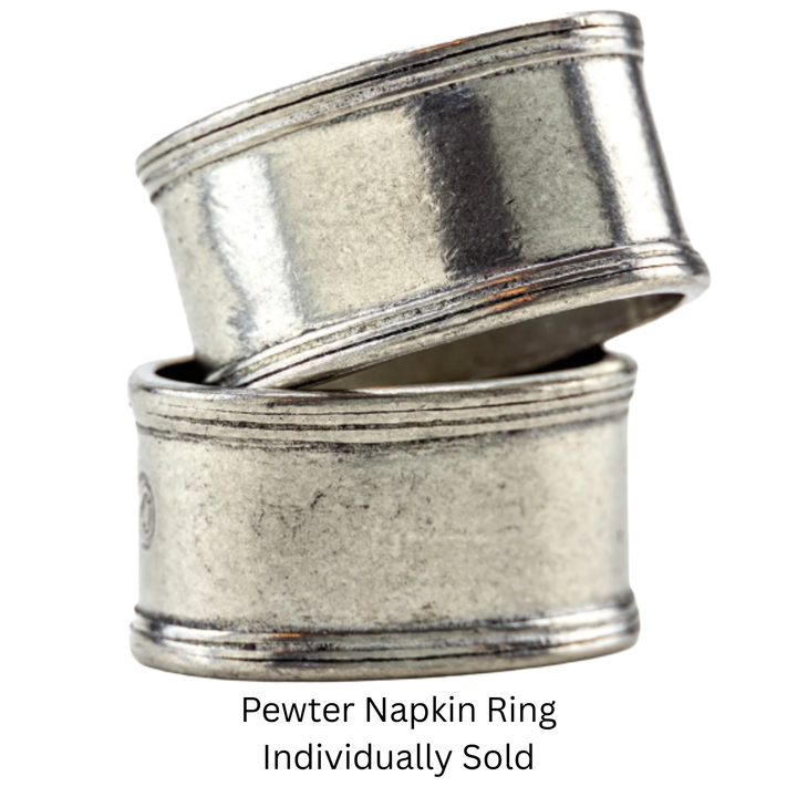 ARTE ITALICA Individually Sold Vintage Smooth Oval Pewter Napkin Ring