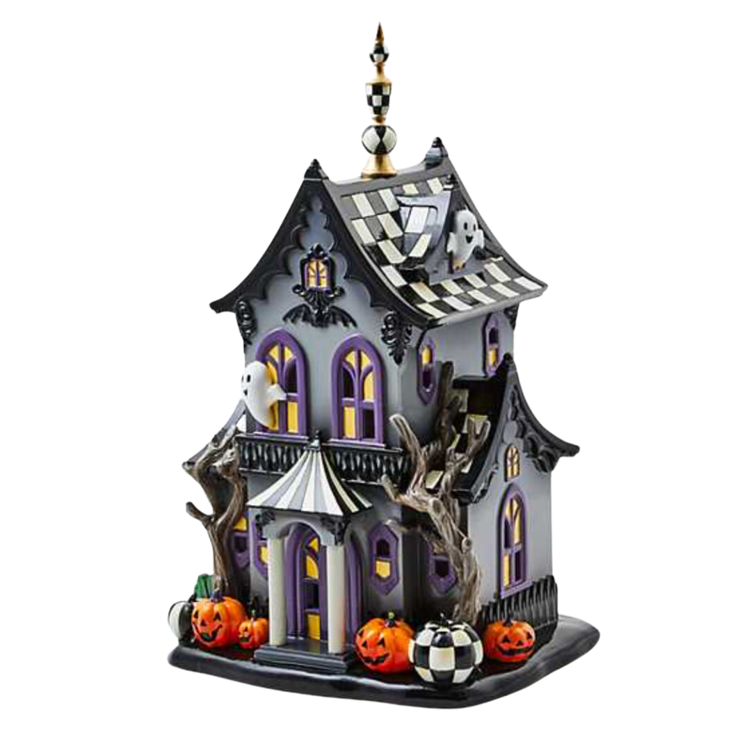 MACKENZIE CHILDS Halloween Illuminated Music Haunted House Default Title