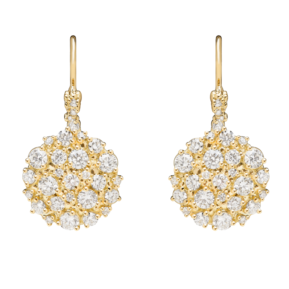 PAUL MORELLI Confetti Circle 18K Yellow Gold Diamond Dangle Earrings