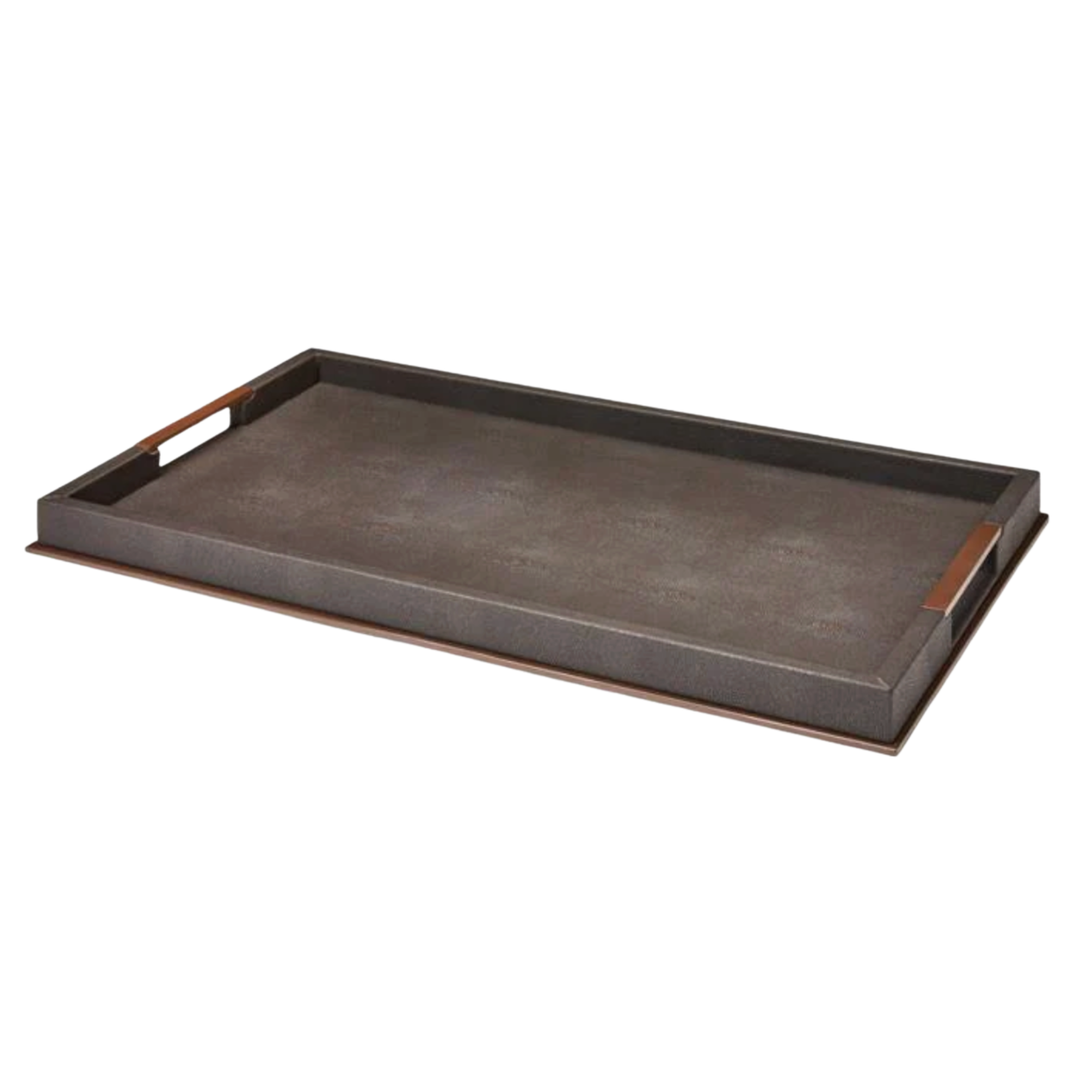 ADDISON ROSS Large Anthracite Shagreen Tray Default Title