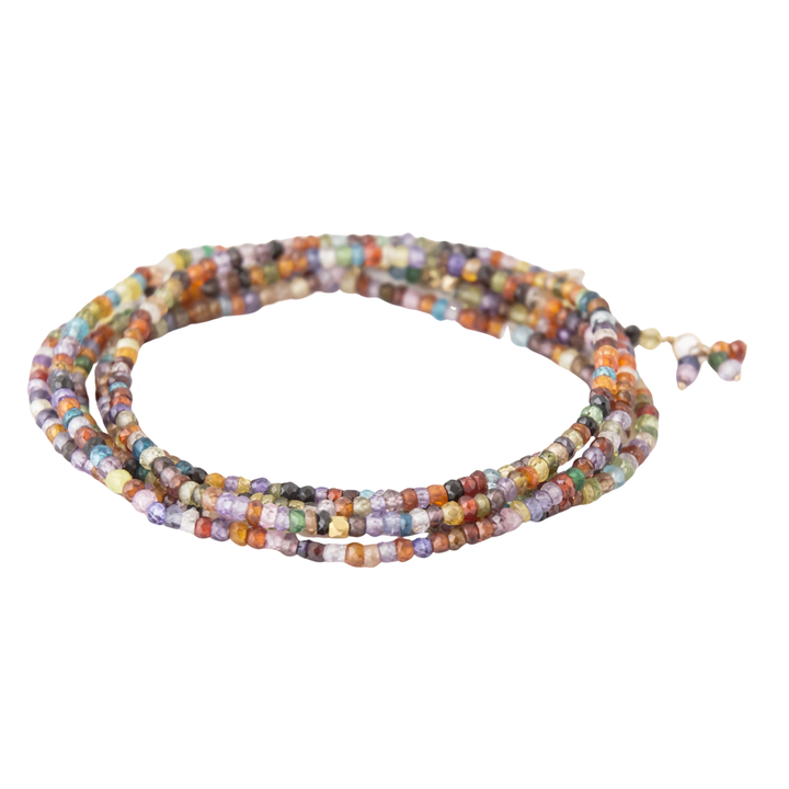 ANNE SPORTUN 18K Yellow Gold Multi Color Cubic Zirconia Wrap Bracelet Or Necklace