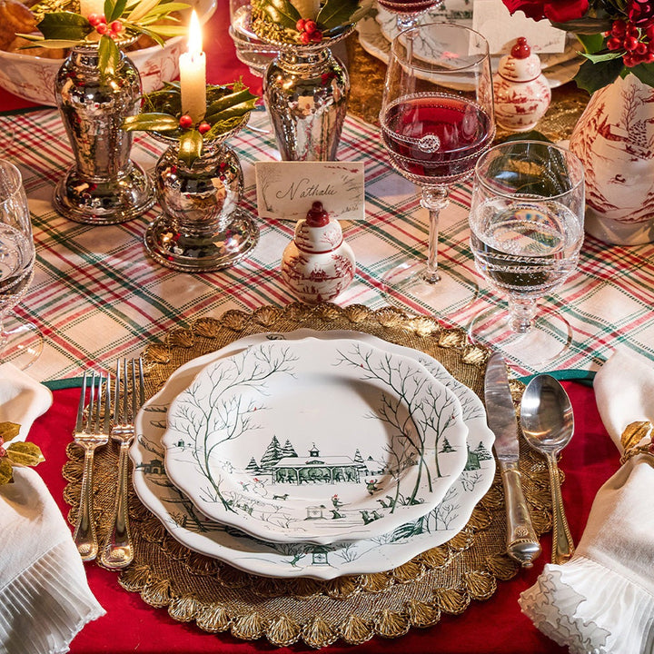 JULISKA Country Estate Winter Frolic Evergreen Dessert Salad Plate