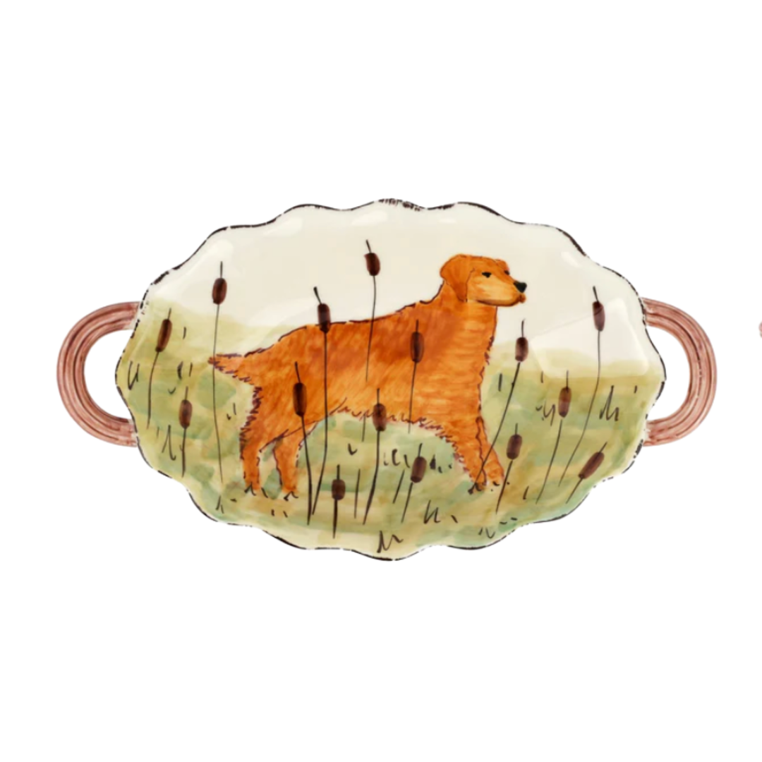 VIETRI Wildlife Hunting Dog Oval Bowl Default Title