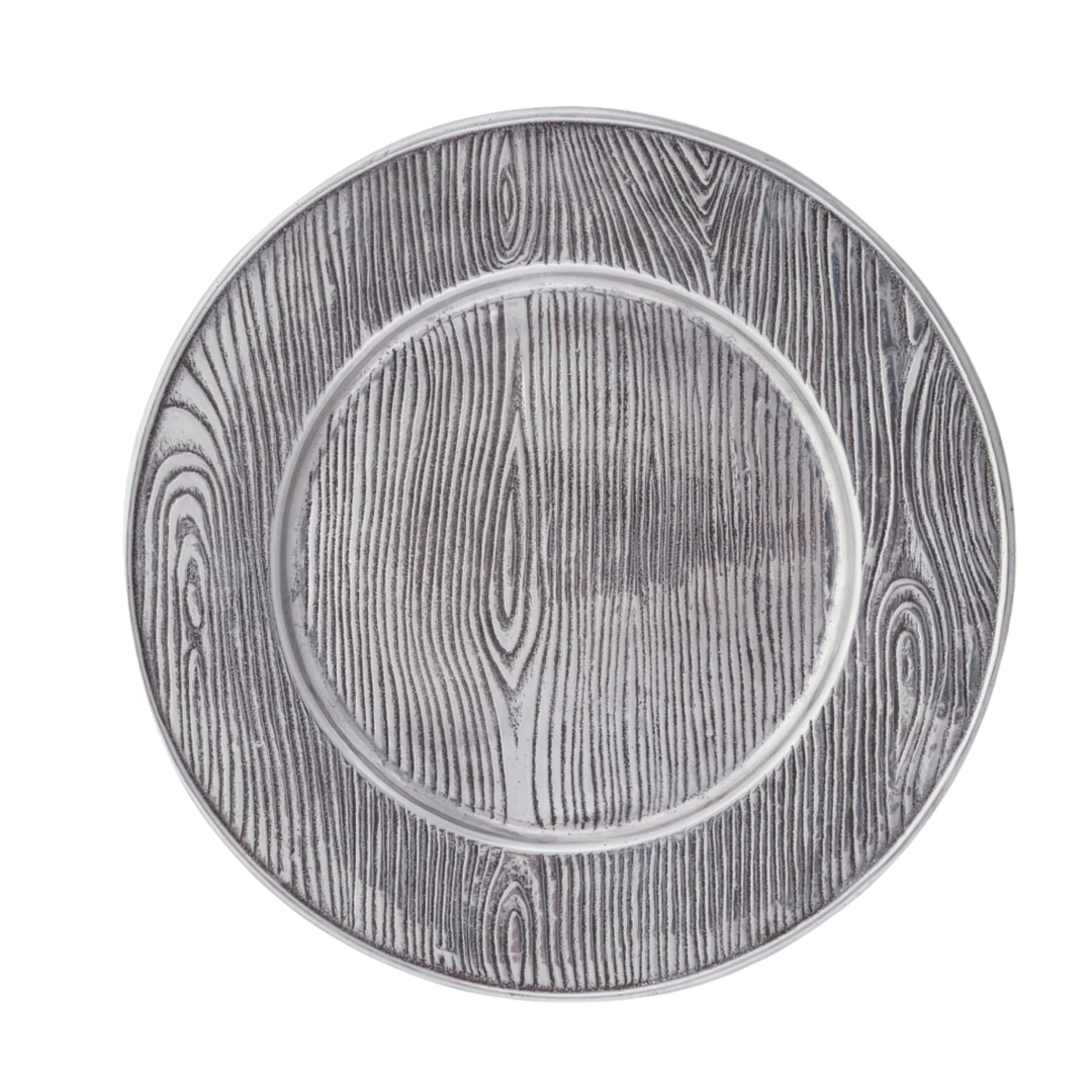 ARTHUR COURT Wood Grain Aluminum Charger Default Title