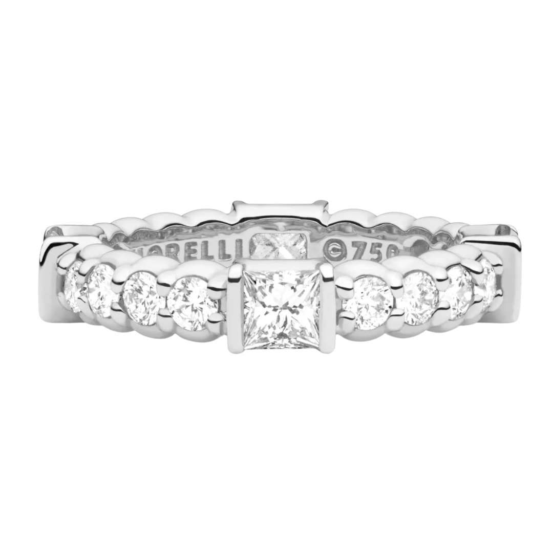 Diamond Pinpoint Ring In White Gold