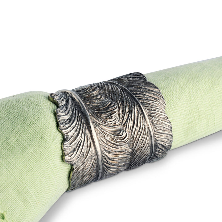 VAGABOND HOUSE Feather Napkin Ring In Pewter