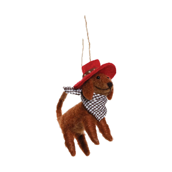 180 DEGREES Wool Western Dog Ornament