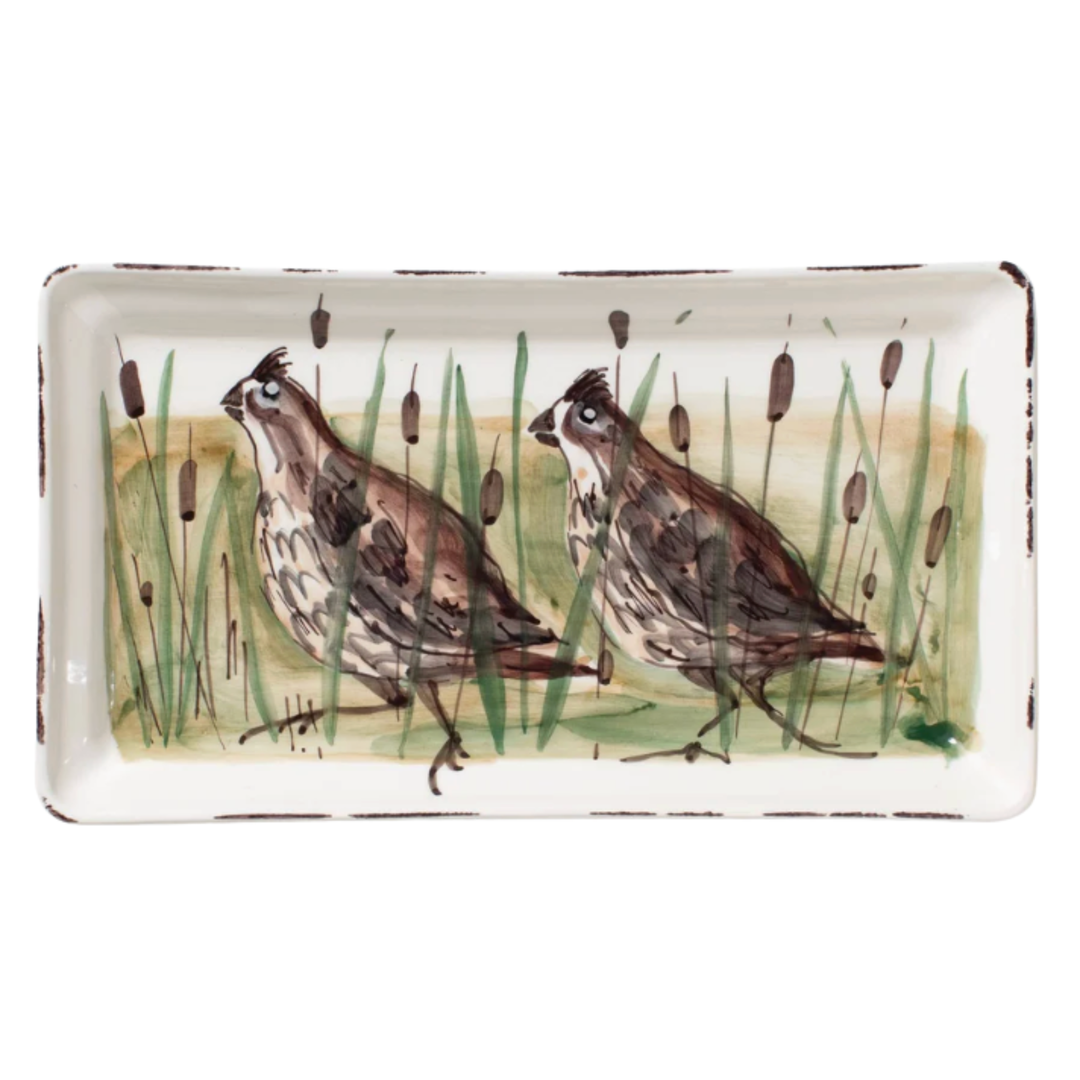VIETRI Wildlife Quail Rectangular Platter Default Title