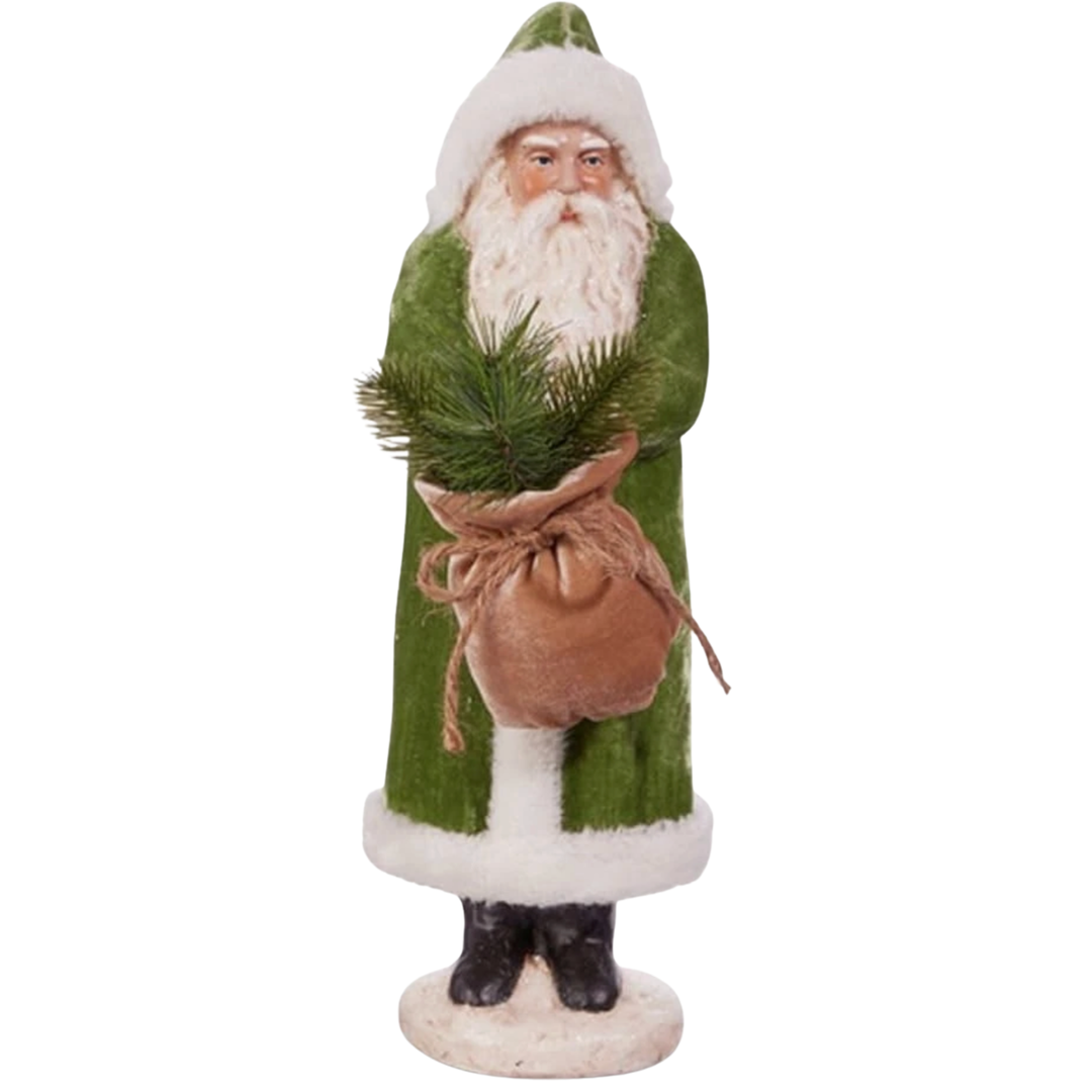 RAZ IMPORTS Green Velvet Santa Default Title