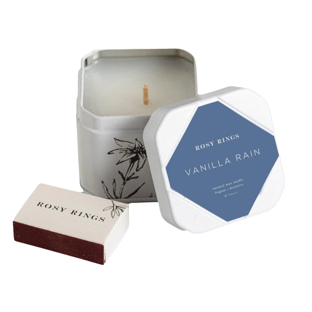 ROSY RINGS Vanilla Rain Travel Tin Candle Default Title