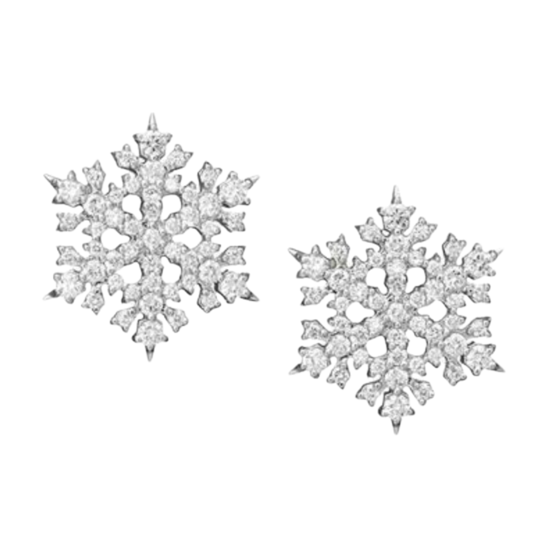 PAUL MORELLI 18K White Gold Small Snow Flake Stud Earrings