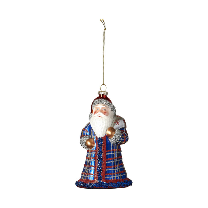 180 DEGREES Plaid Santa Ornament