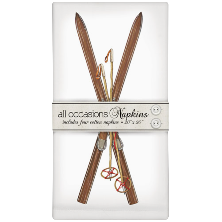 MARY LAKE THOMPSON Vintage Ski Napkin Set