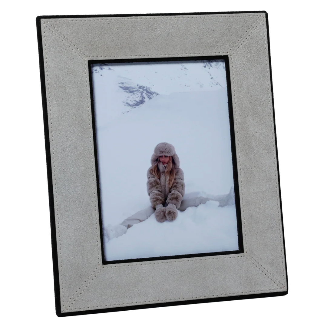 ZODAX Arden Suede Leather Medium Tabletop Photo Frame Default Title