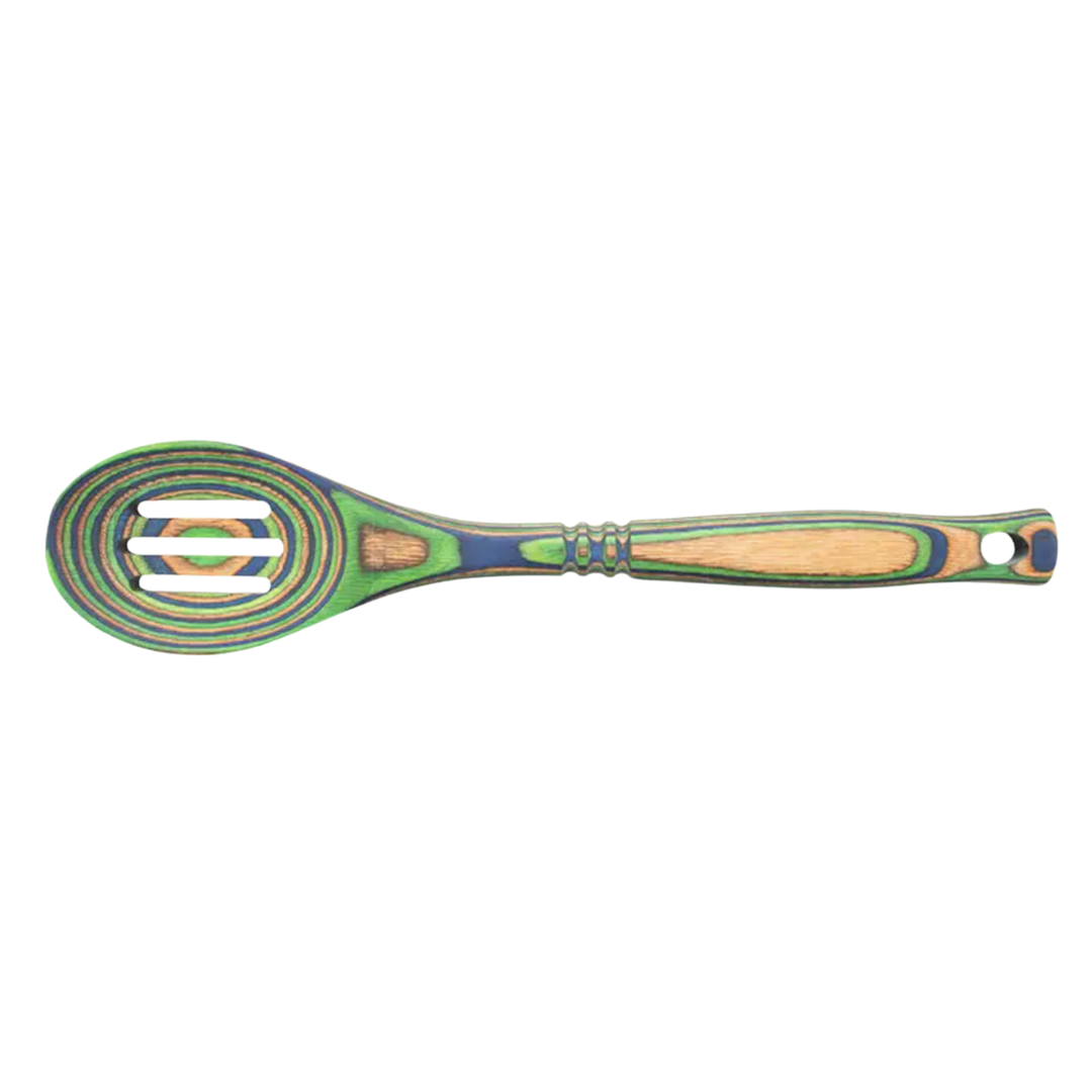ISLAND BAMBOO Peacock Pakka Slotted Spoon Default Title