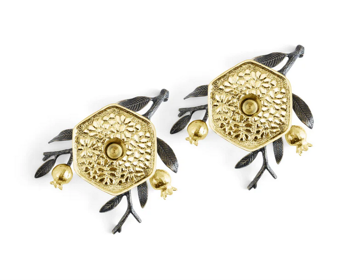 MICHAEL ARAM Pomegranate Candlestick Holders Set Of 2