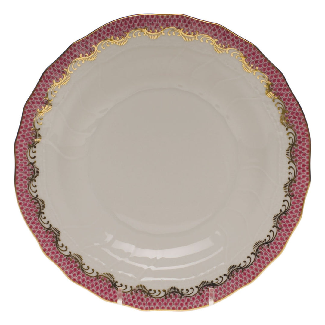 HEREND Fish Scale Pink Dessert Plate