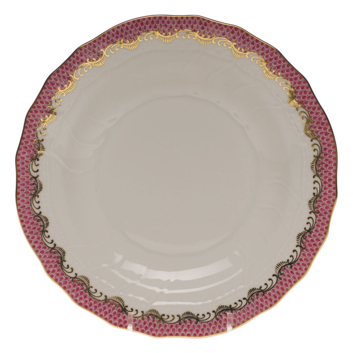 HEREND Fish Scale Pink Dessert Plate