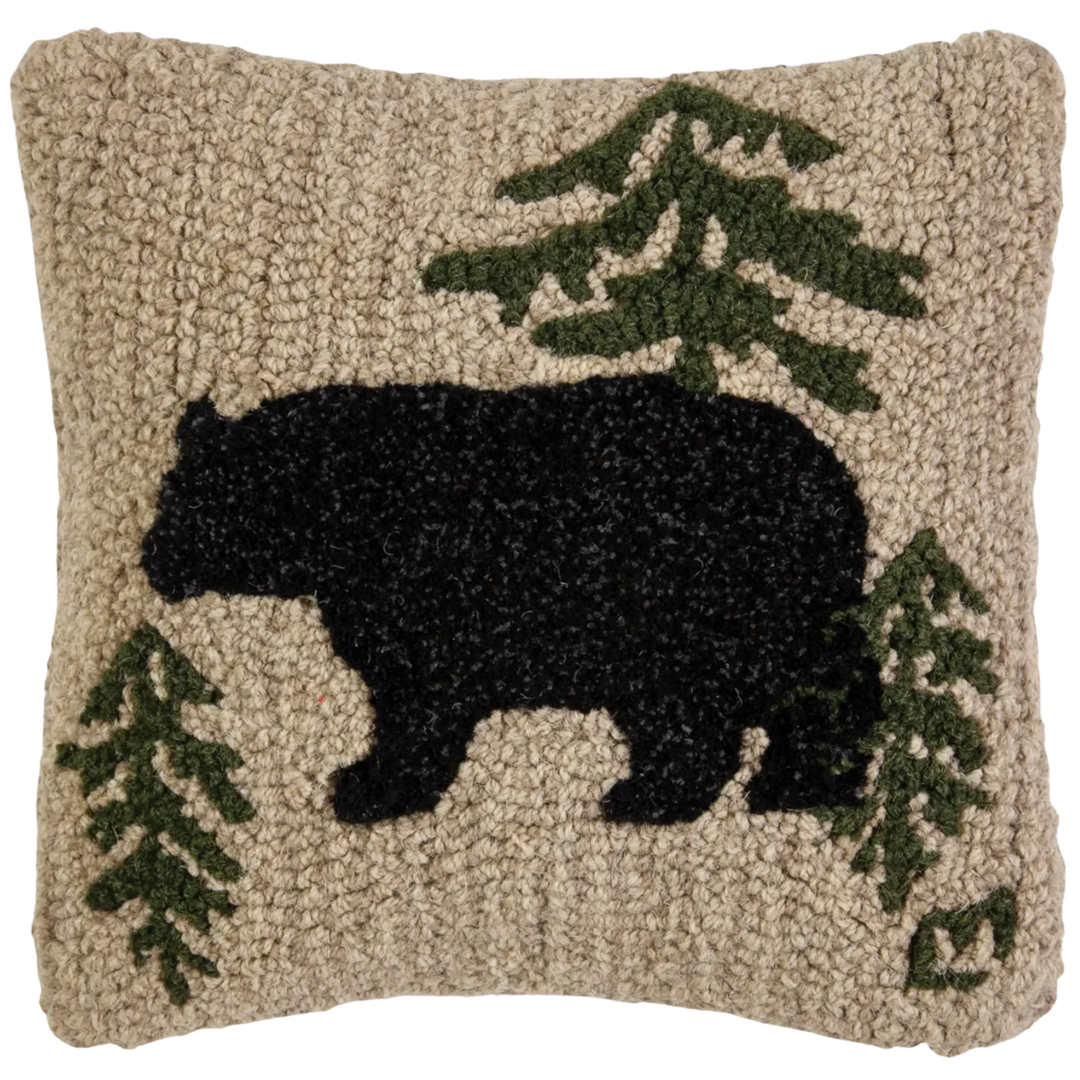 CHANDLER 4 CORNERS Wandering Bear Wool Hand Hooked Pillow Default Title