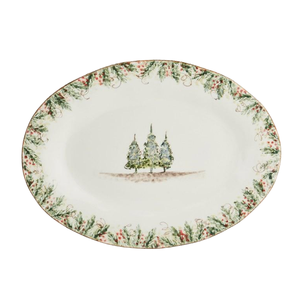 ARTE ITALICA Natale Medium Oval Platter Default Title