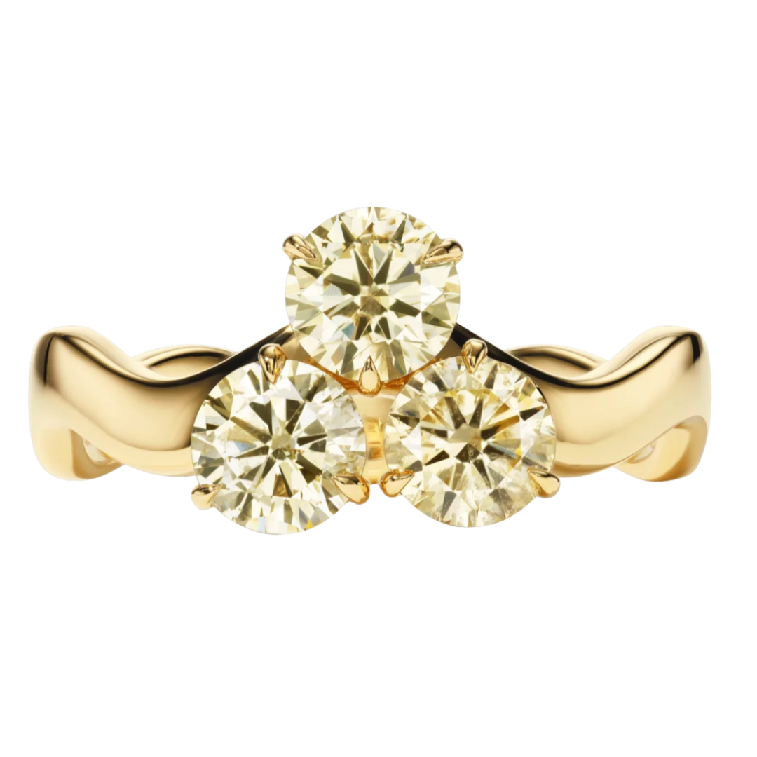 MELUZZA 18K Yellow Gold Vanilla Ice Cream Diamond Ring Default Title