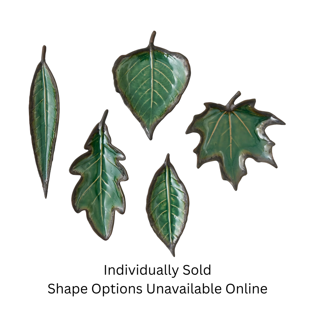 Individually Sold Green Leaf Dish