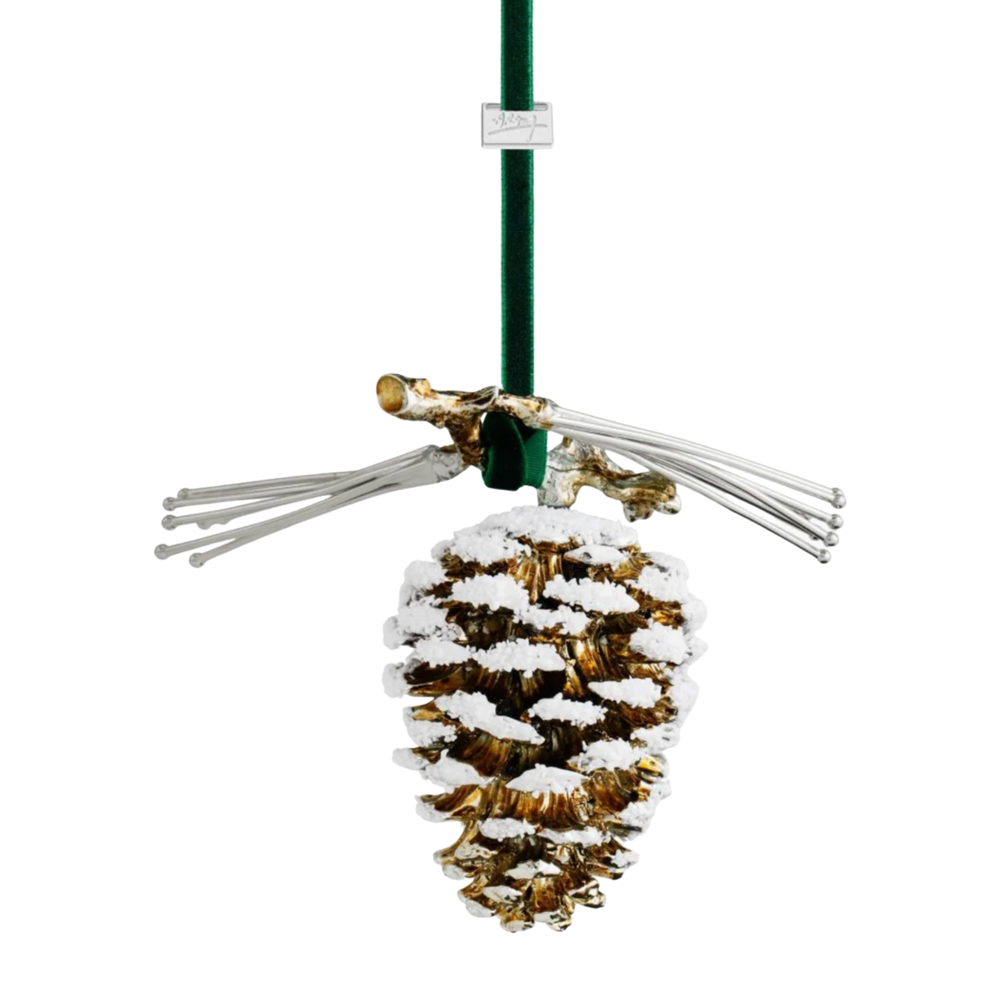 MICHAEL ARAM Pine Cone Snowy Ornament