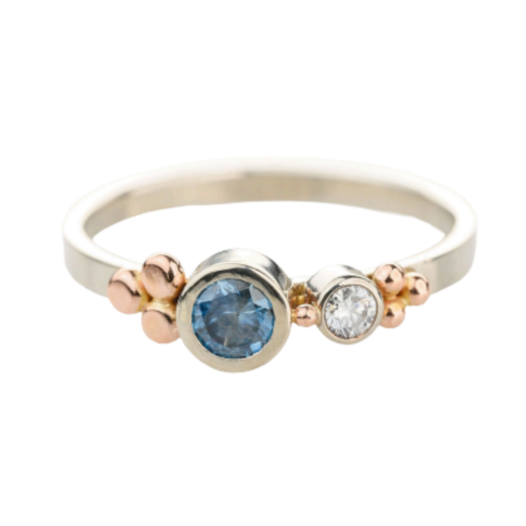 ARI O 14K White Gold With Rose Gold Accents Ring Default Title