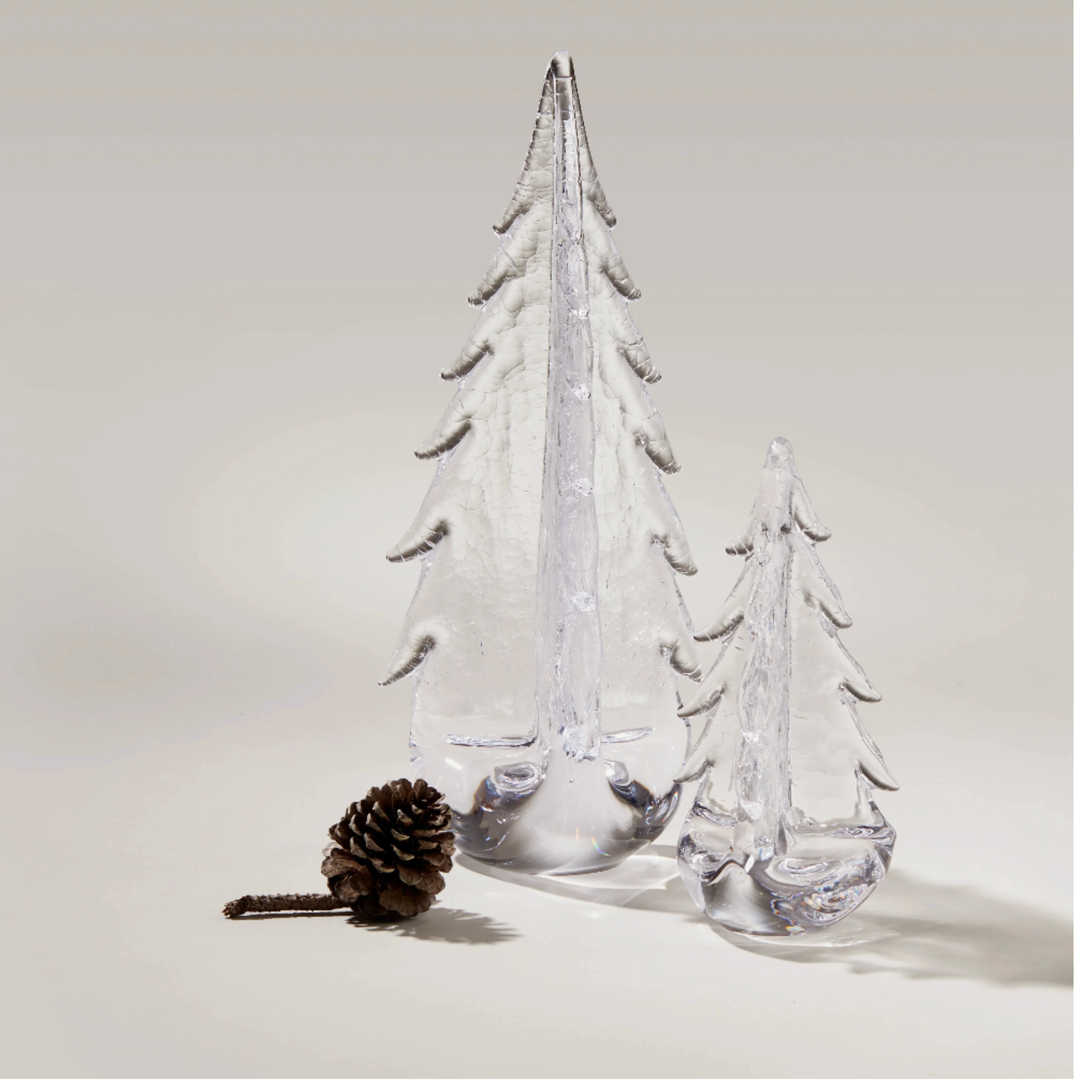 SIMON PEARCE Evergreen 8" Crackle Glass Tree