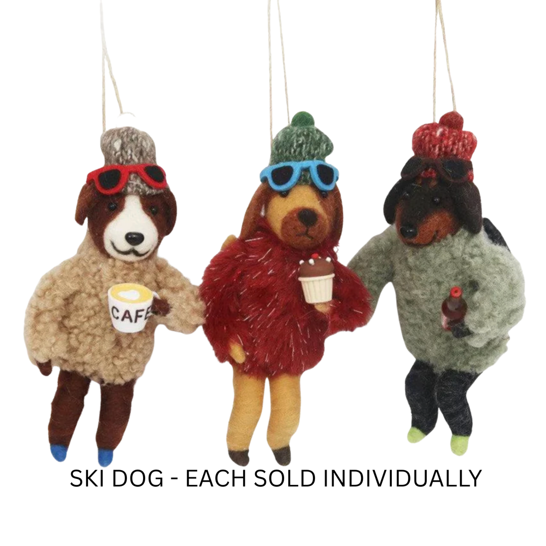 180 DEGREES Individually Sold Ski Dog Ornament Default Title