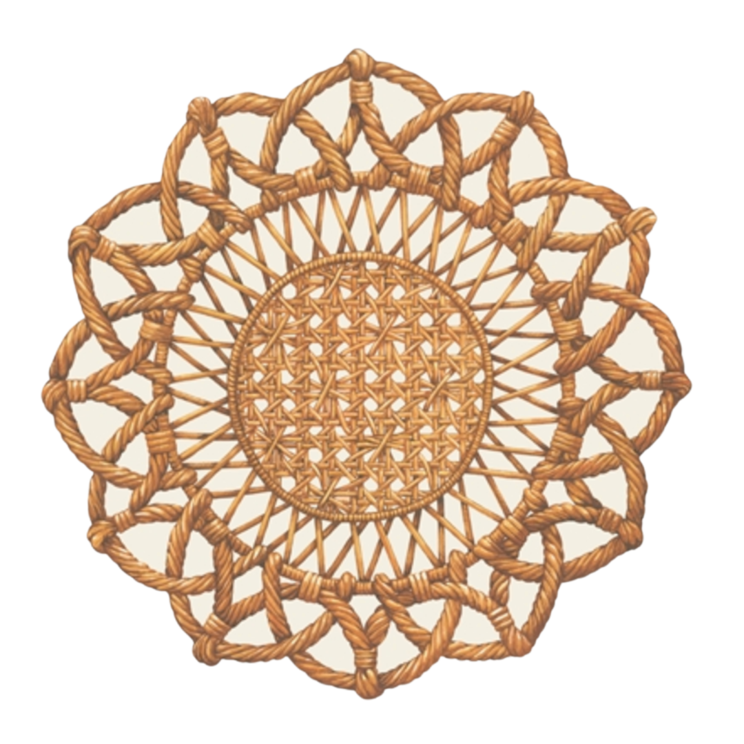 HESTER & COOK Rattan Weave Die Cut Placemat Sheets Default Title