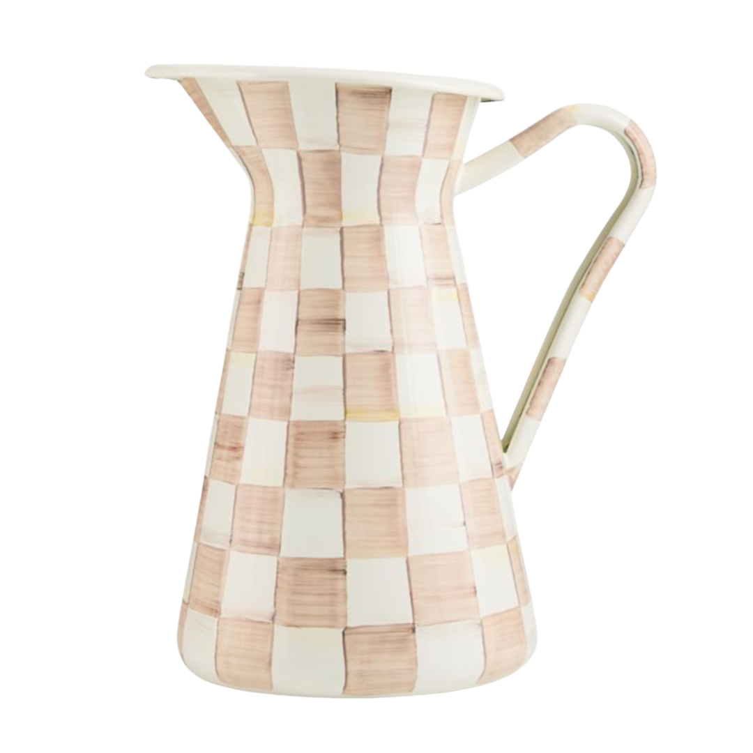 MACKENZIE CHILDS Mocha Check Large Practical Pitcher Default Title