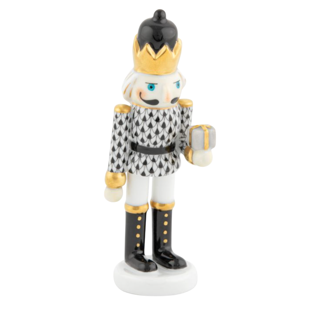 HEREND Nutcracker With Gift BLACK