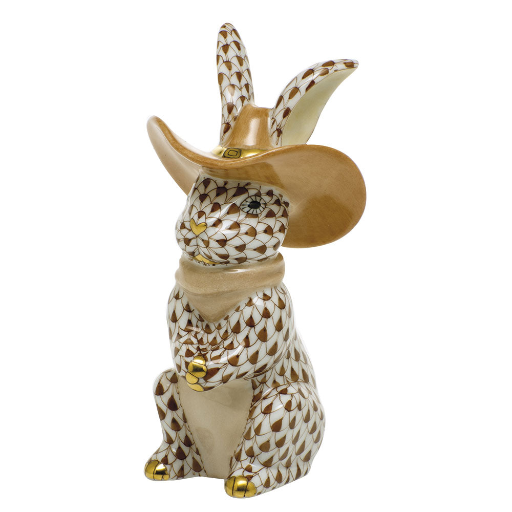 HEREND Cowboy Bunny CHOCOLATE