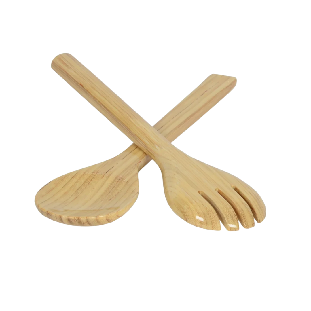 ALBERT L. Natural Bamboo Salad Servers Default Title