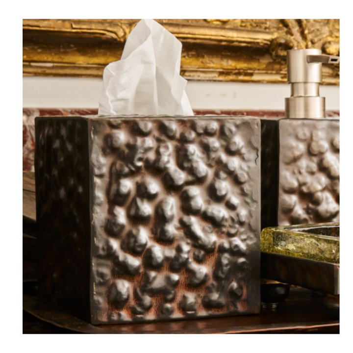 JAN BARBOGLIO Hammered Square Tissue Box