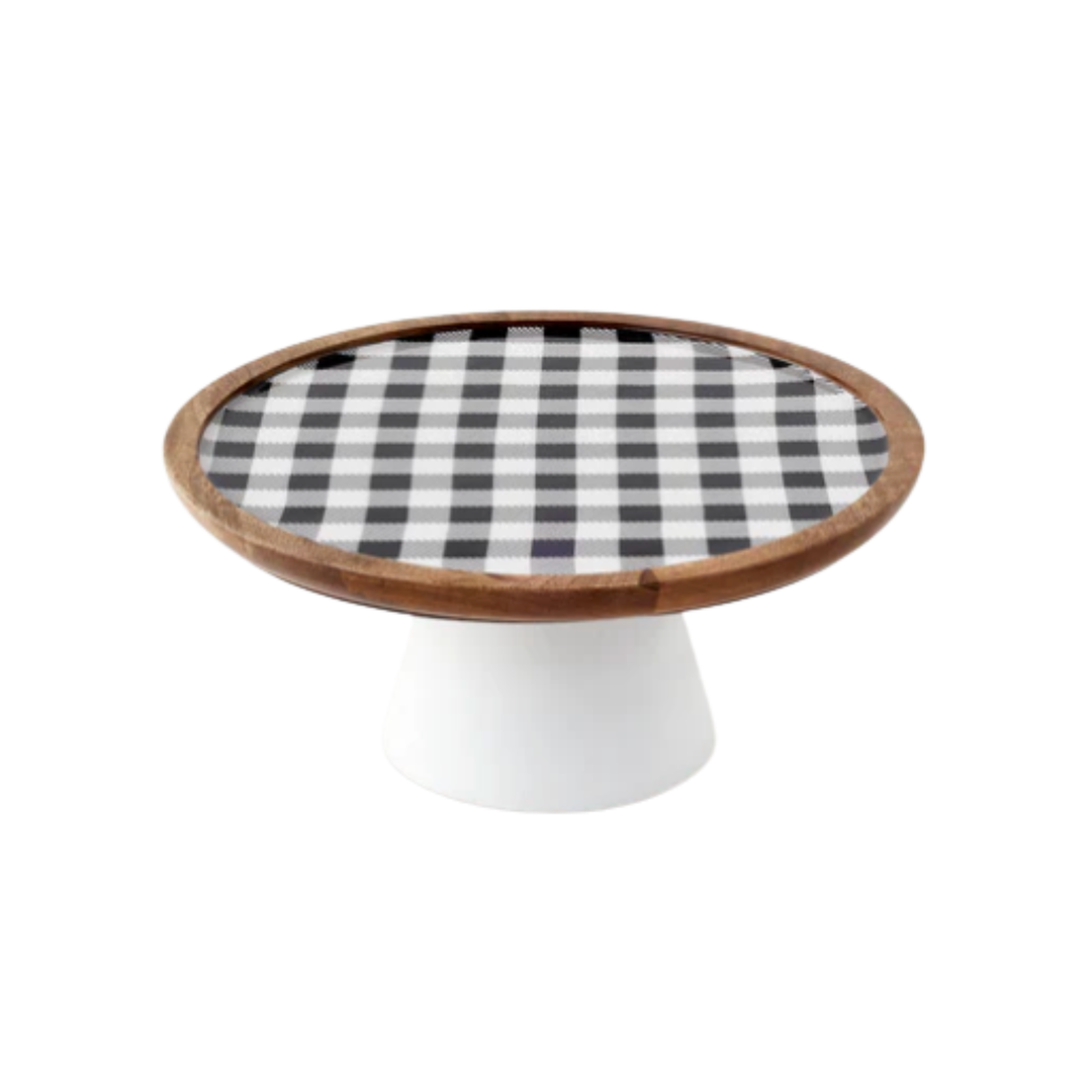 180 DEGREES Black Gingham Cake Stand Default Title