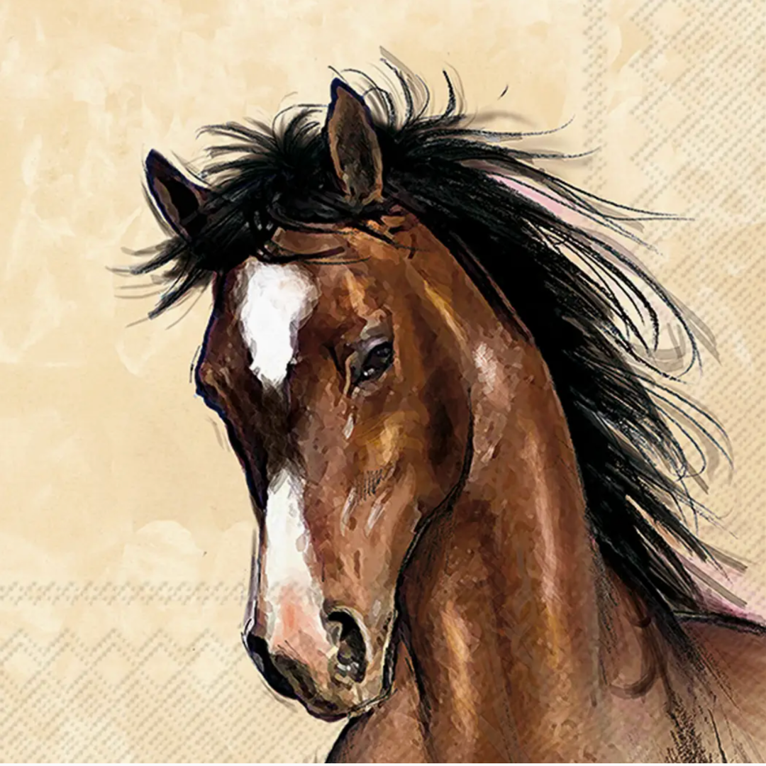 BOSTON INTERNATIONAL Horse Cocktail Napkins Default Title