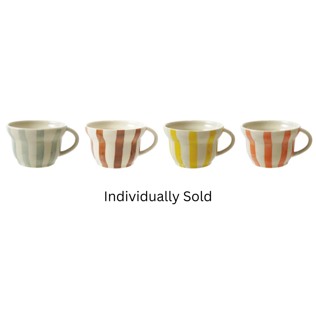 CREATIVE CO-OP Individually Sold Striped Mug Default Title