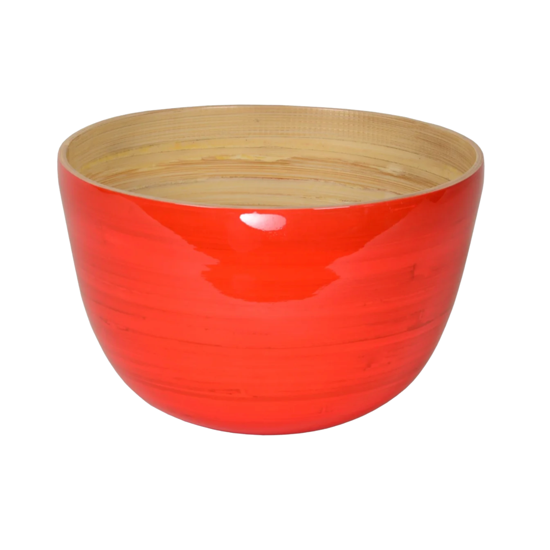 ALBERT L. Orange Bamboo Serving Bowl Default Title