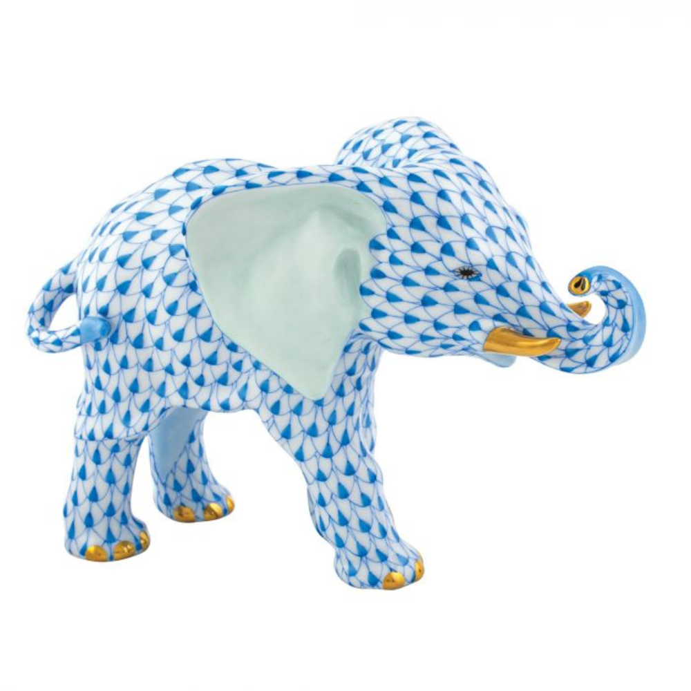 HEREND ROAMING ELEPHANT BLUE