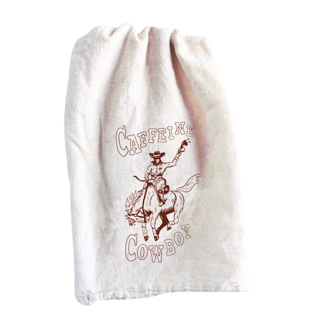 INTRIGUE INK Caffeine Cowboy Montana Tea Towel