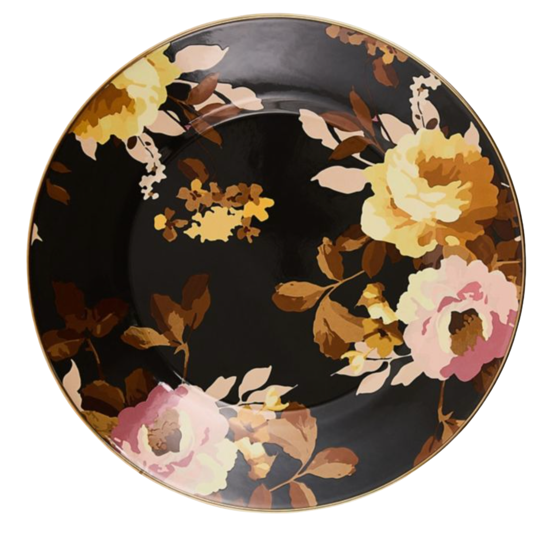 MACKENZIE CHILDS Wild Rose Brown Dinner Plate Default Title