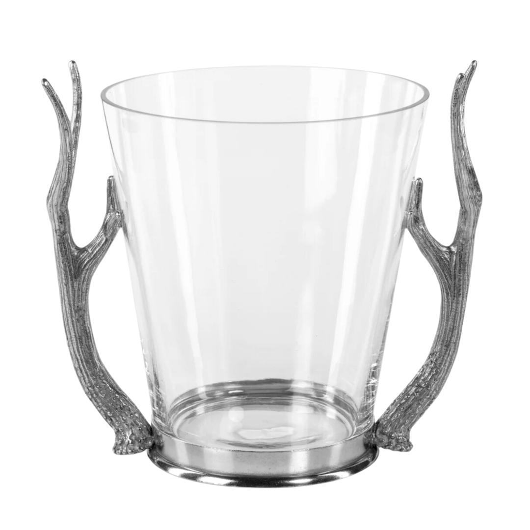 ZODAX Davos Glass Wine Or Champagne Bucket With Pewter Antler
