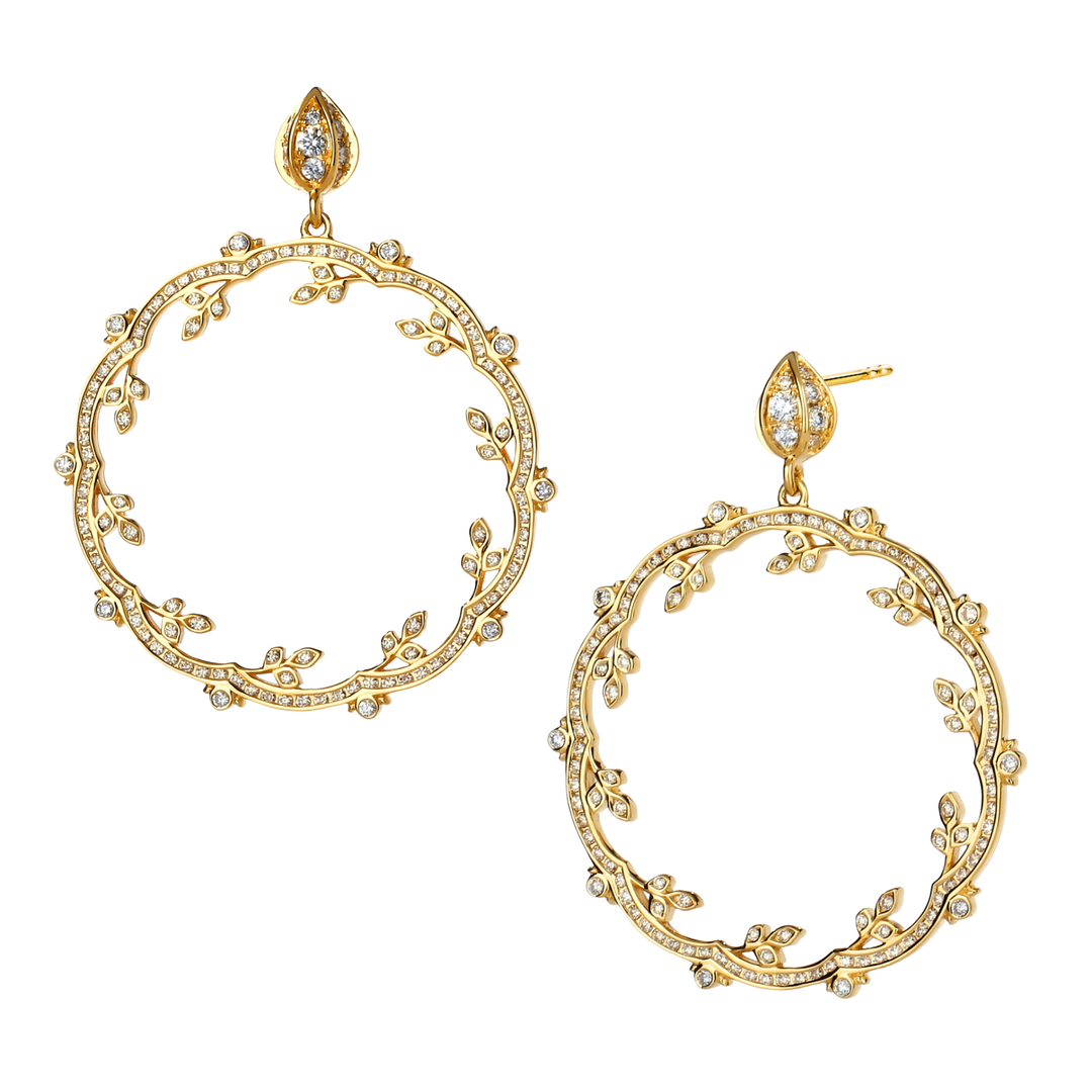 Mogul Twine Drop Earrings 18K Yellow Gold with Diamonds
