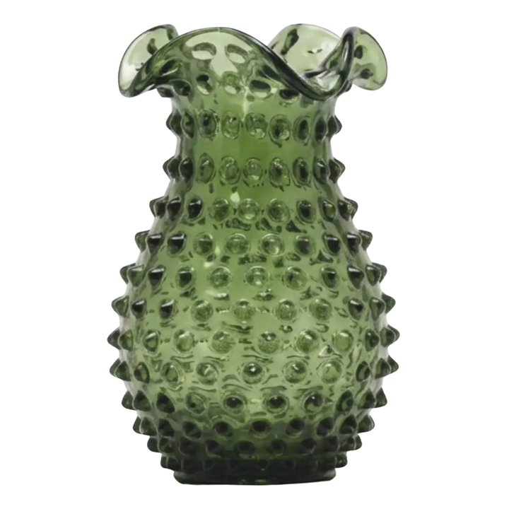 MAURE LUXURY GIFTS Hobnail Moss Green Petal Vase Default Title
