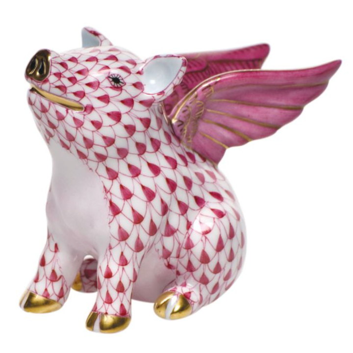 HEREND When Pigs Fly Black,Blue,Butterscotch,Keylime,Raspberry,Rust