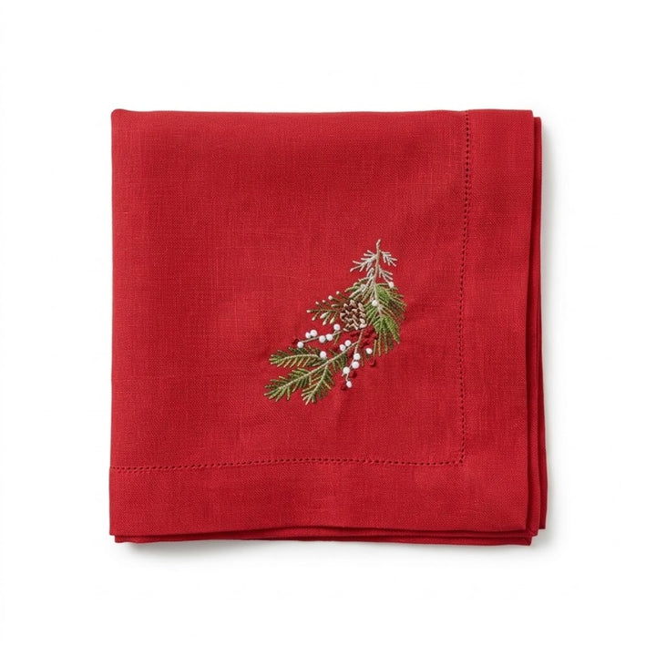 ARTE ITALICA Natale Red Sprig Dinner Napkin Default Title